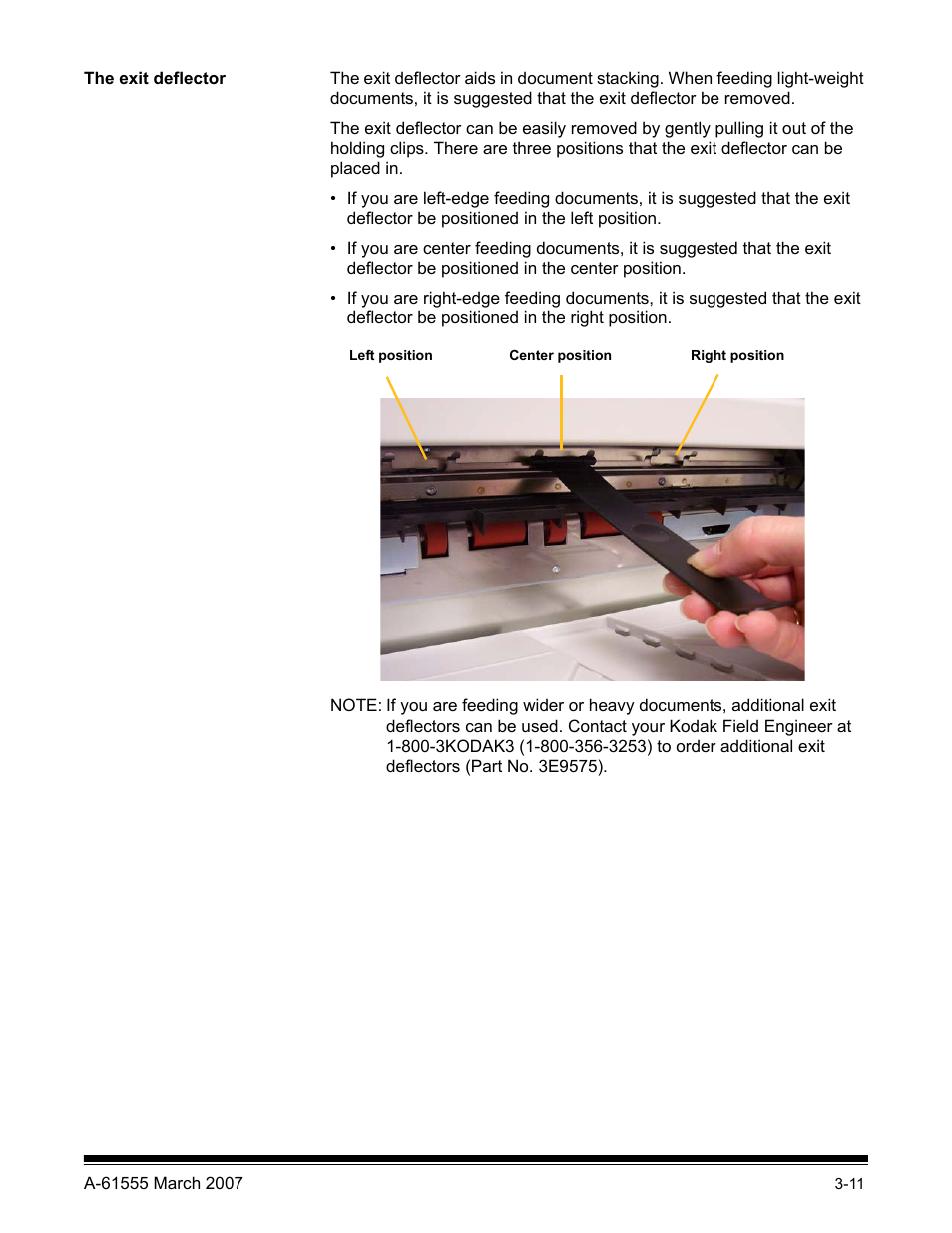 The exit deflector | Kodak i1800 Series User Manual | Page 27 / 101