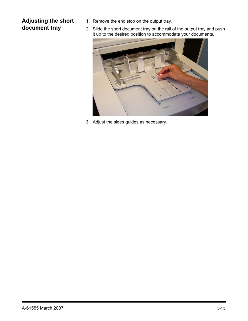 Adjusting the short document tray | Kodak i1800 Series User Manual | Page 29 / 101