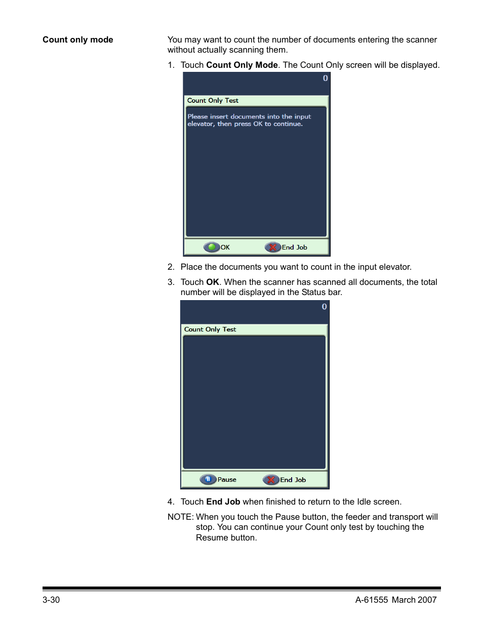 Count only mode | Kodak i1800 Series User Manual | Page 46 / 101