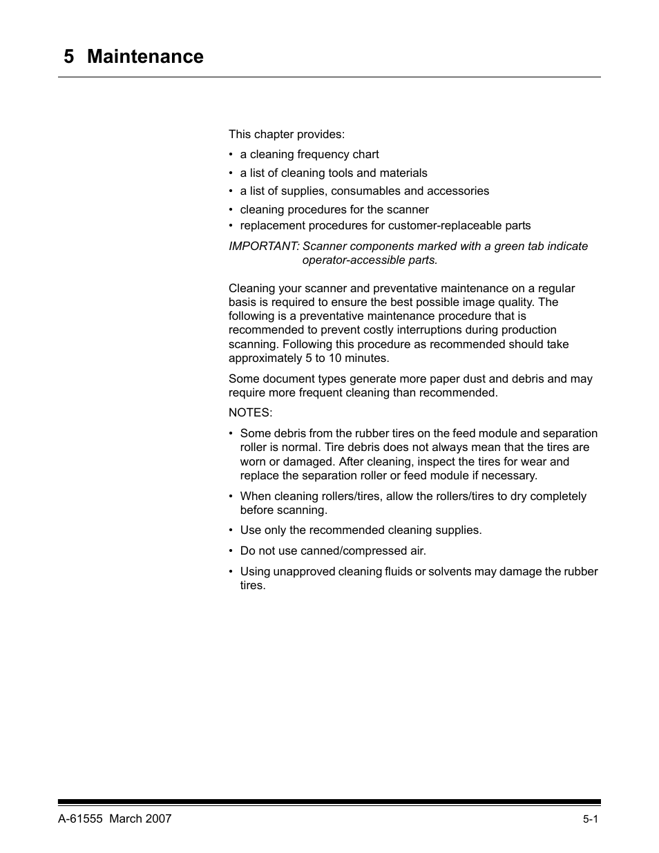 5 maintenance | Kodak i1800 Series User Manual | Page 66 / 101