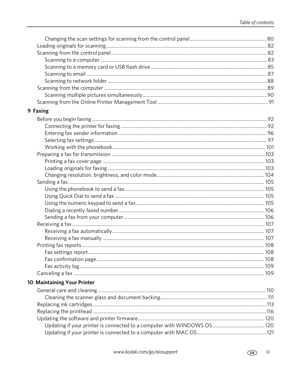 Kodak 9.1 User Manual | Page 5 / 145