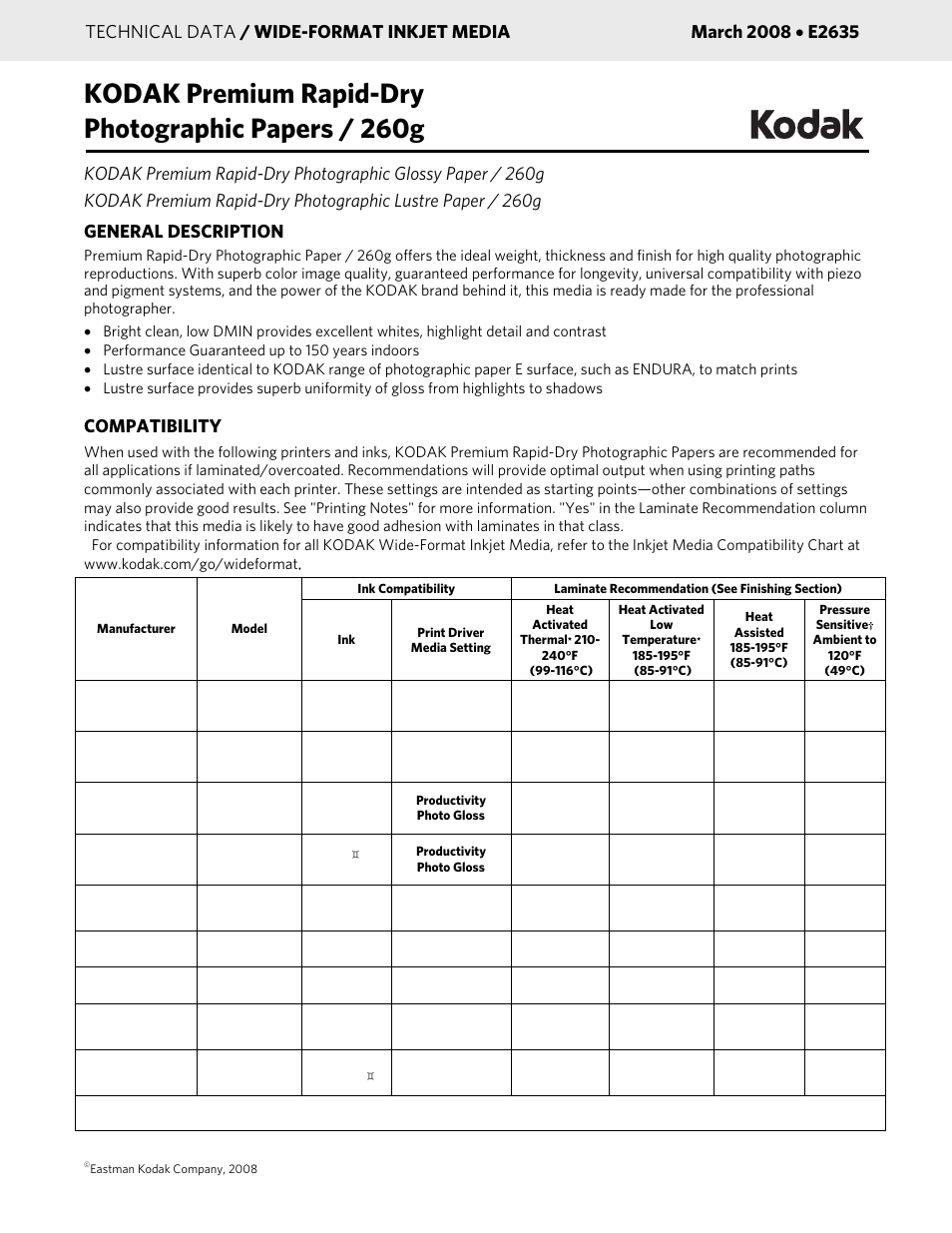 Kodak E2635 User Manual | 9 pages