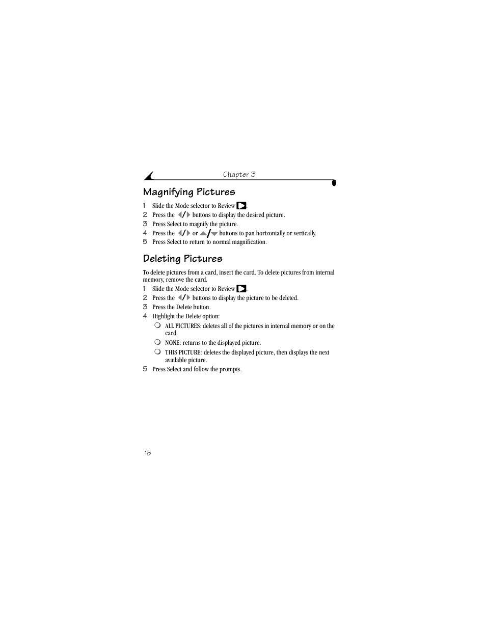 Magnifying pictures, Deleting pictures, Magnifying pictures deleting pictures | Kodak DX3700 User Manual | Page 28 / 86