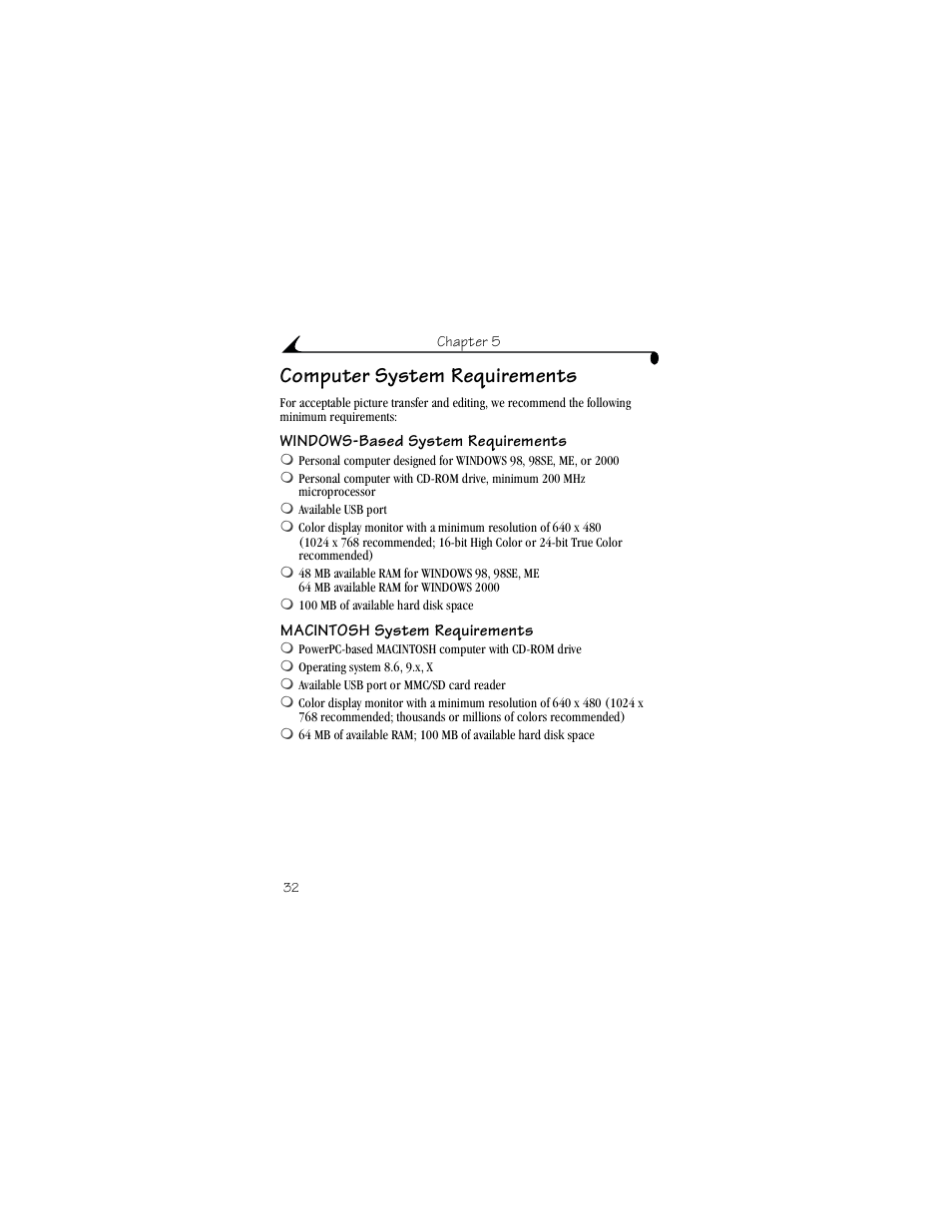 Computer system requirements, Windows-based system requirements, Macintosh system requirements | Kodak DX3700 User Manual | Page 42 / 86
