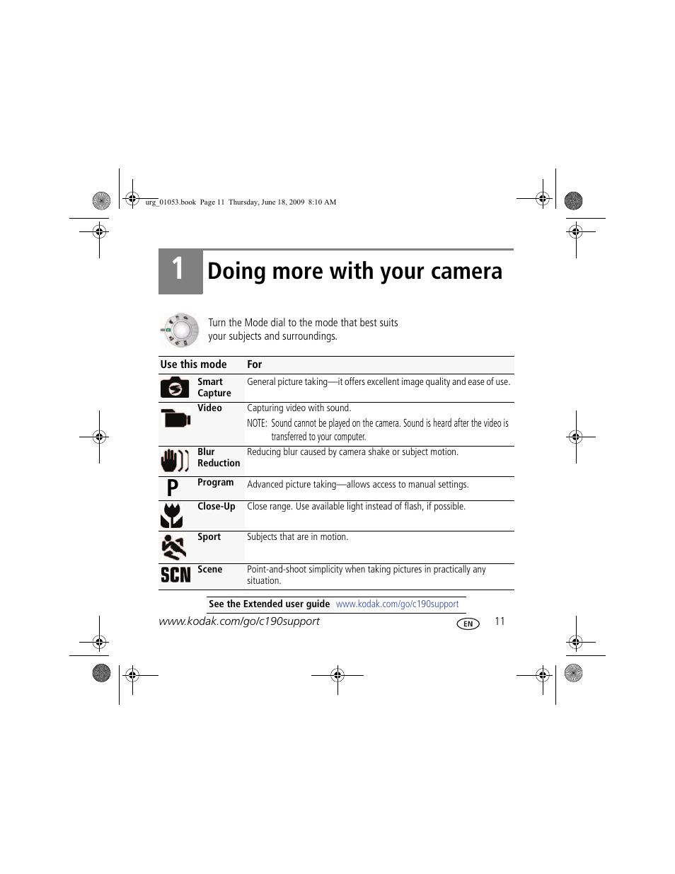 Doing more with your camera | Kodak EASYSHARE C190 User Manual | Page 11 / 18
