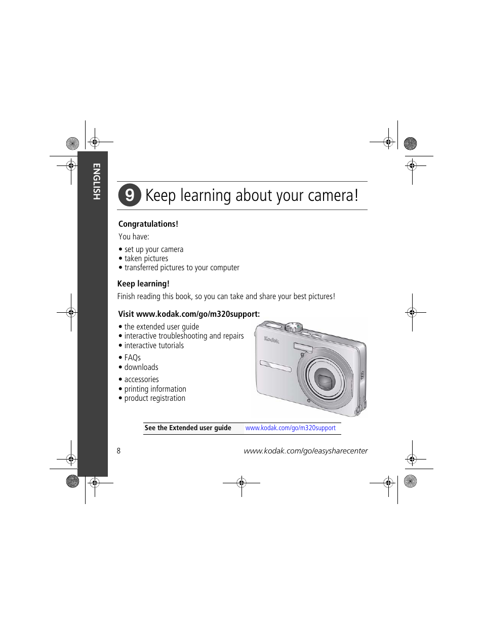 Keep learning about your camera | Kodak KLIC-7001 User Manual | Page 8 / 27