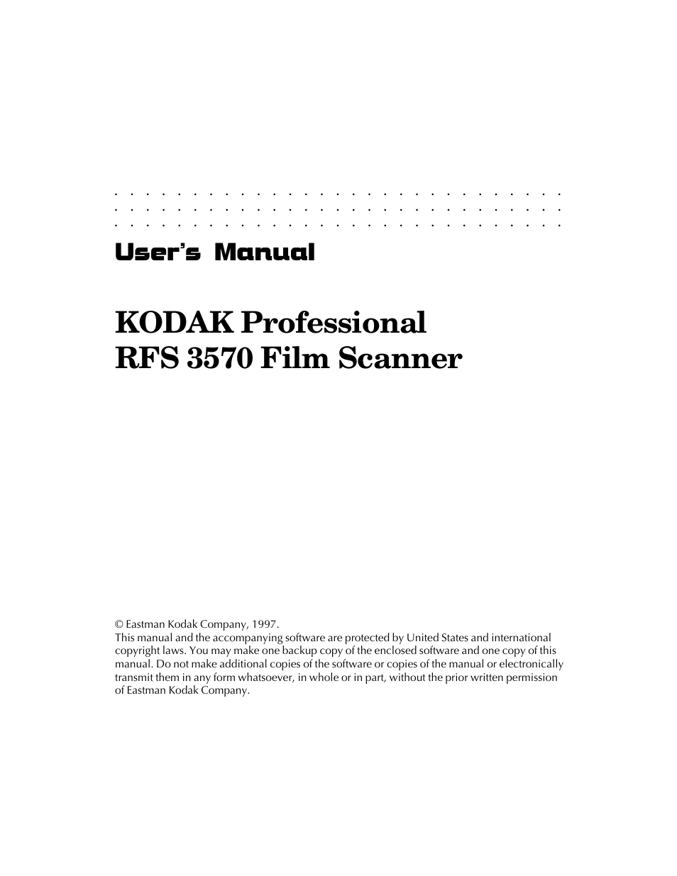 Kodak RFS 3570 User Manual | 220 pages