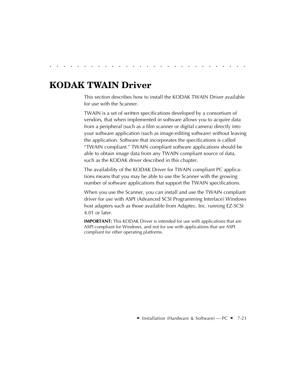 Kodak twain driver | Kodak RFS 3570 User Manual | Page 111 / 220