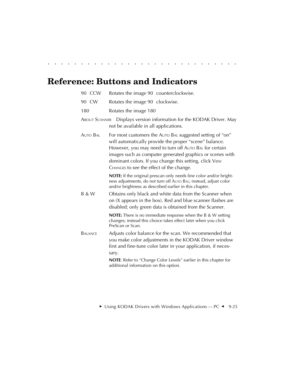 Reference: buttons and indicators | Kodak RFS 3570 User Manual | Page 151 / 220