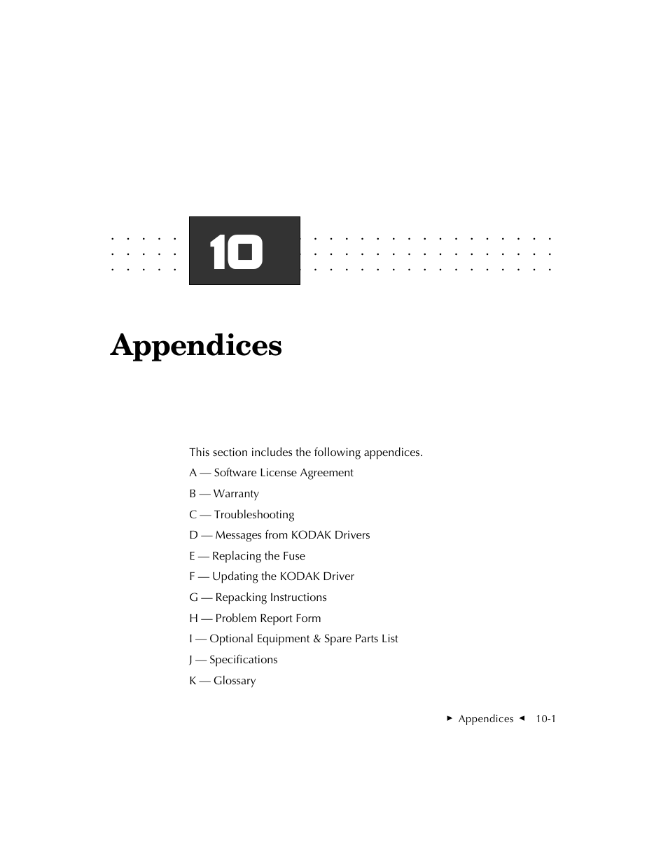 Appendices | Kodak RFS 3570 User Manual | Page 157 / 220