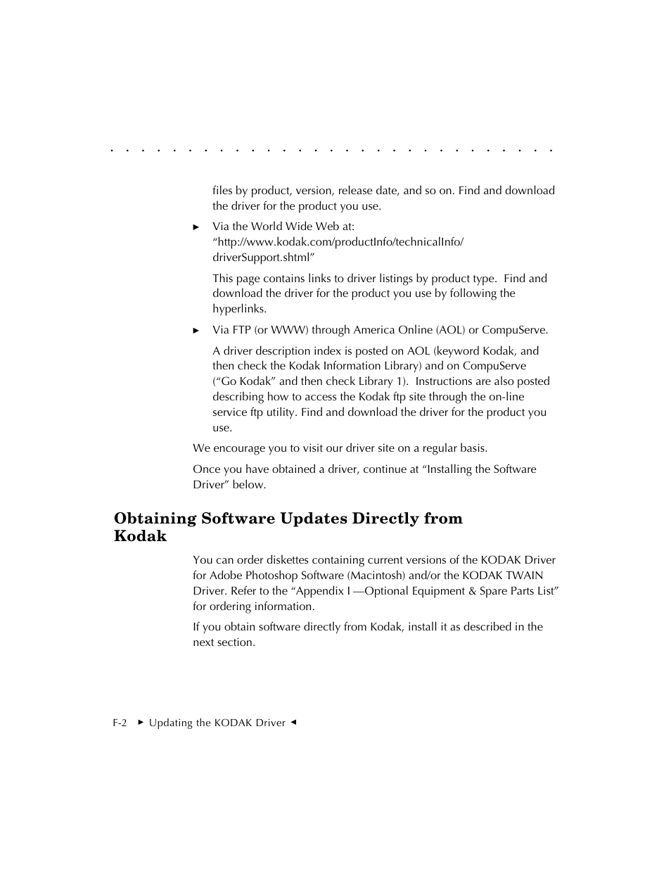 Obtaining software updates directly from kodak | Kodak RFS 3570 User Manual | Page 194 / 220