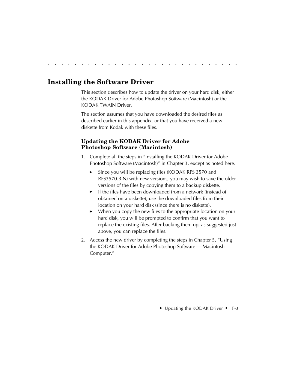 Installing the software driver | Kodak RFS 3570 User Manual | Page 195 / 220
