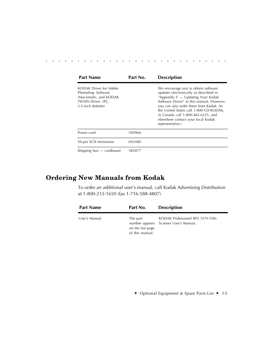 Ordering new manuals from kodak | Kodak RFS 3570 User Manual | Page 205 / 220