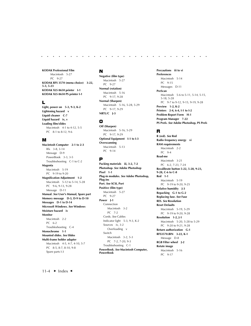 Kodak RFS 3570 User Manual | Page 216 / 220