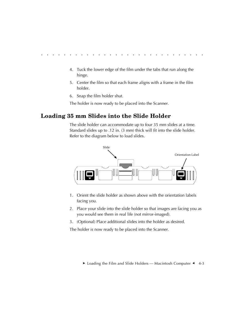 Loading 35 mm slides into the slide holder | Kodak RFS 3570 User Manual | Page 47 / 220