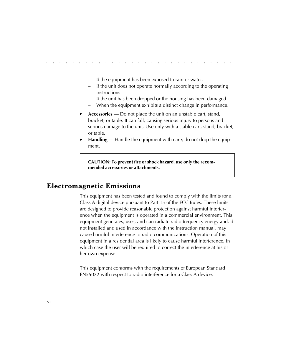 Electromagnetic emissions | Kodak RFS 3570 User Manual | Page 6 / 220