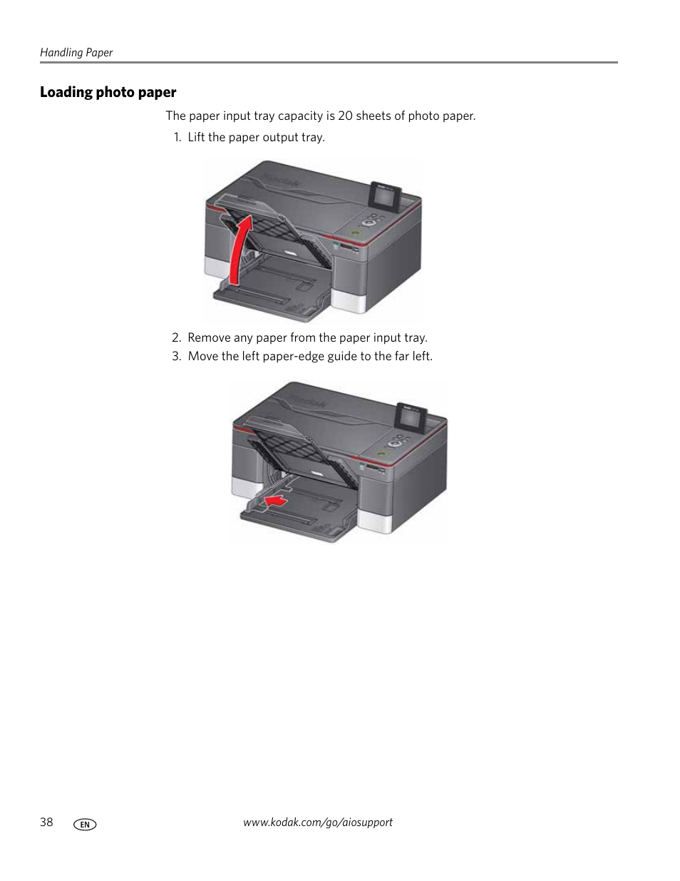 Loading photo paper | Kodak 5.1 User Manual | Page 44 / 118