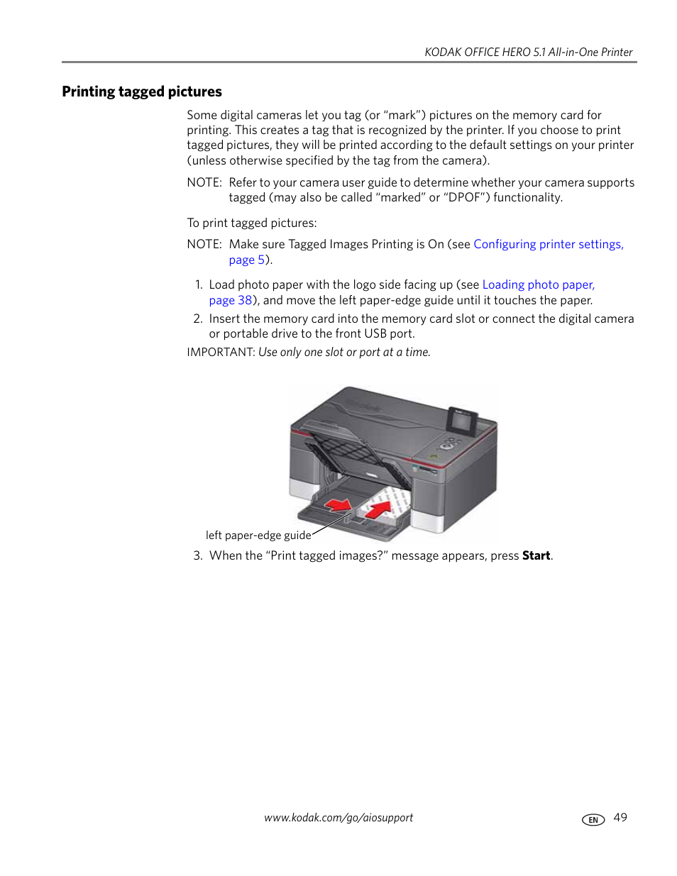 Printing tagged pictures | Kodak 5.1 User Manual | Page 55 / 118