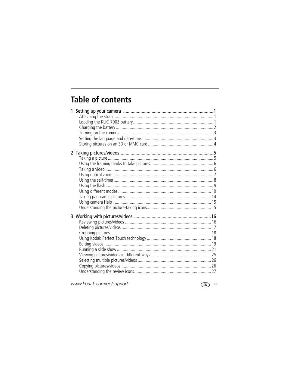 Kodak EasyShare User Manual | Page 5 / 76