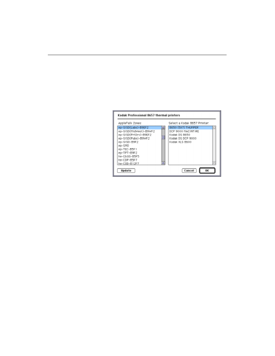 8657 printer dialog box, Button and field descriptions | Kodak 8657 User Manual | Page 28 / 48