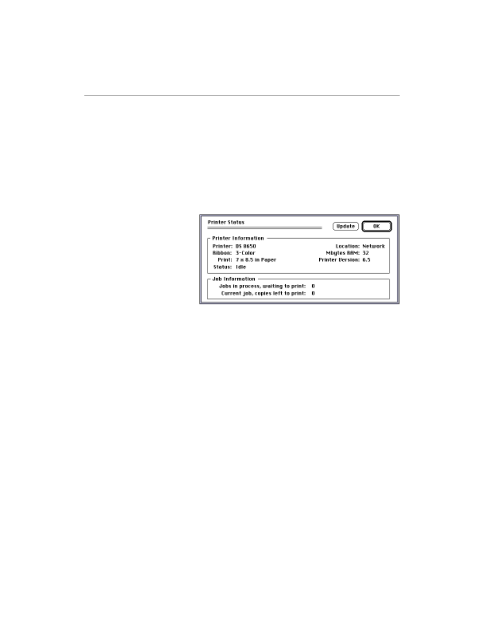 Printer status dialog box, Button and field descriptions | Kodak 8657 User Manual | Page 29 / 48