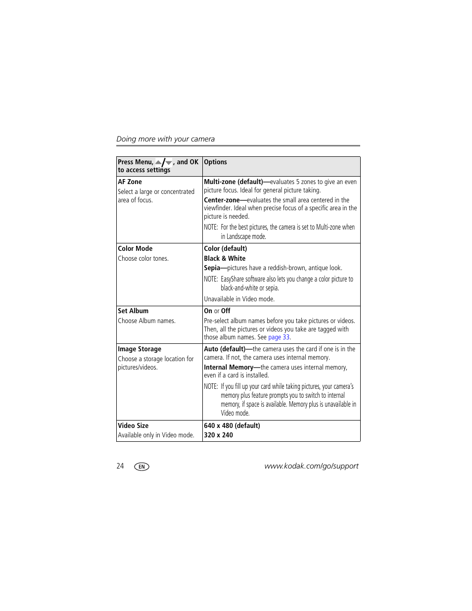 Kodak EASYSHARE C613 User Manual | Page 30 / 69