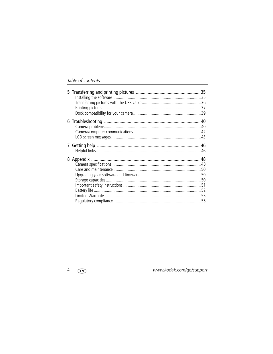 Kodak EASYSHARE C613 User Manual | Page 6 / 69