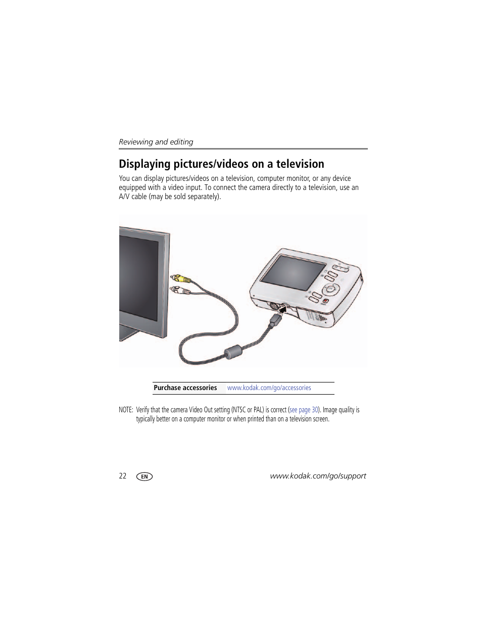 Displaying pictures/videos on a television | Kodak C15 User Manual | Page 28 / 60