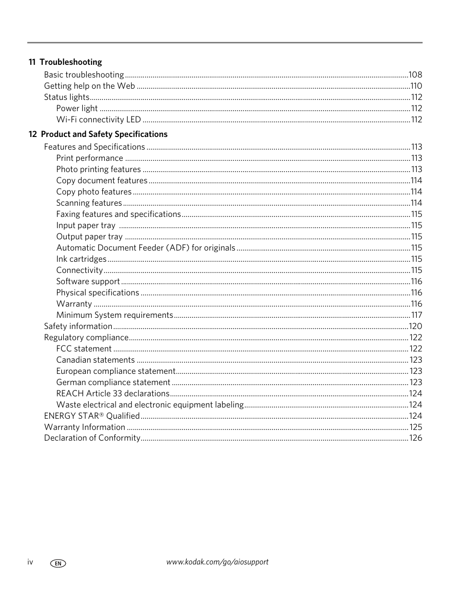 Kodak ESP OFFICE 2100 User Manual | Page 6 / 137