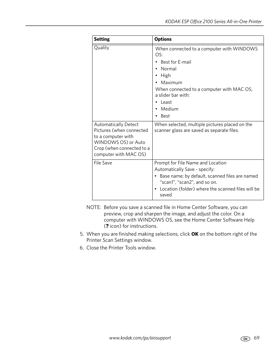 Kodak ESP OFFICE 2100 User Manual | Page 75 / 137