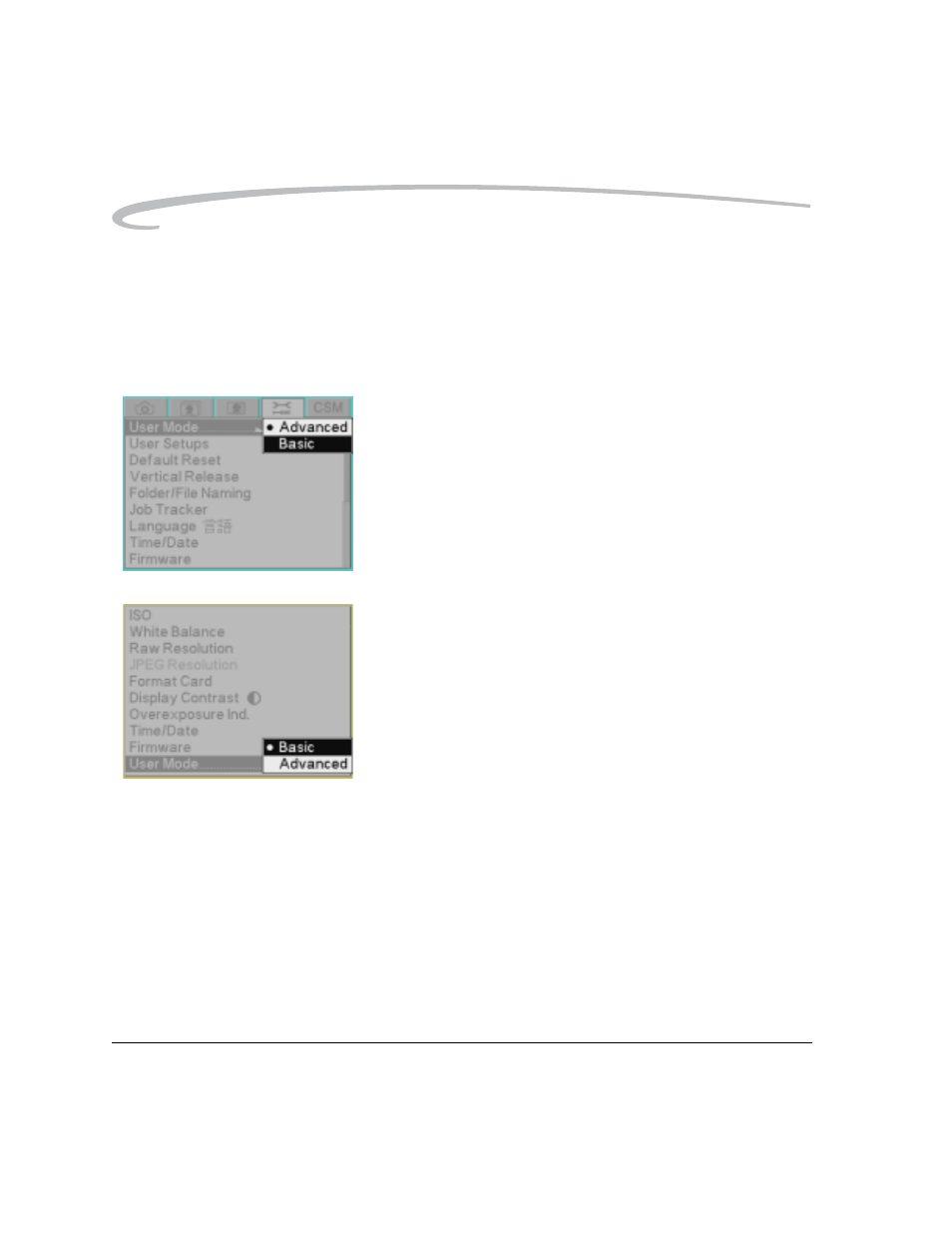 Setting the user mode, Setting the user mode -18 | Kodak DCS Pro SLR/n User Manual | Page 82 / 244