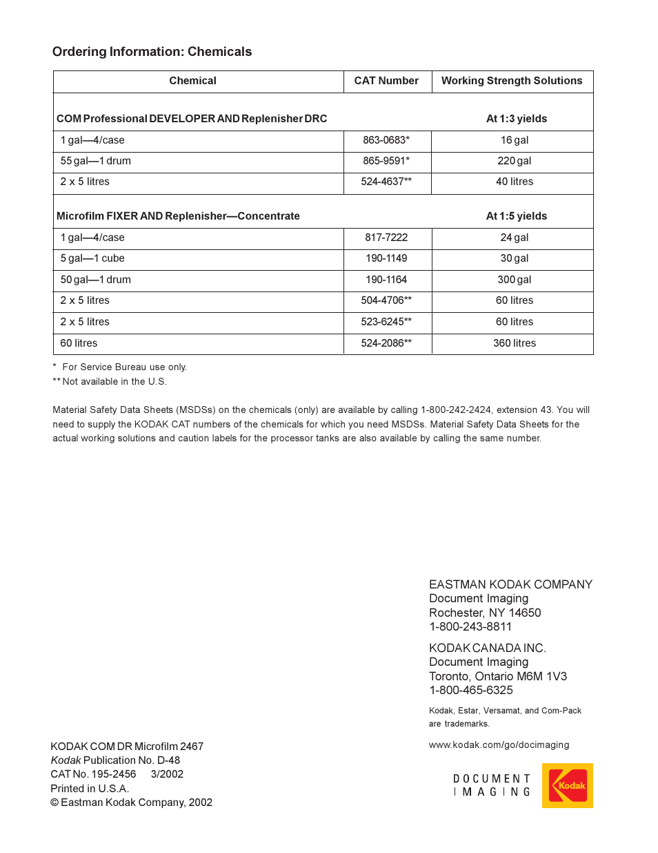 Kodak 2467 User Manual | Page 6 / 6