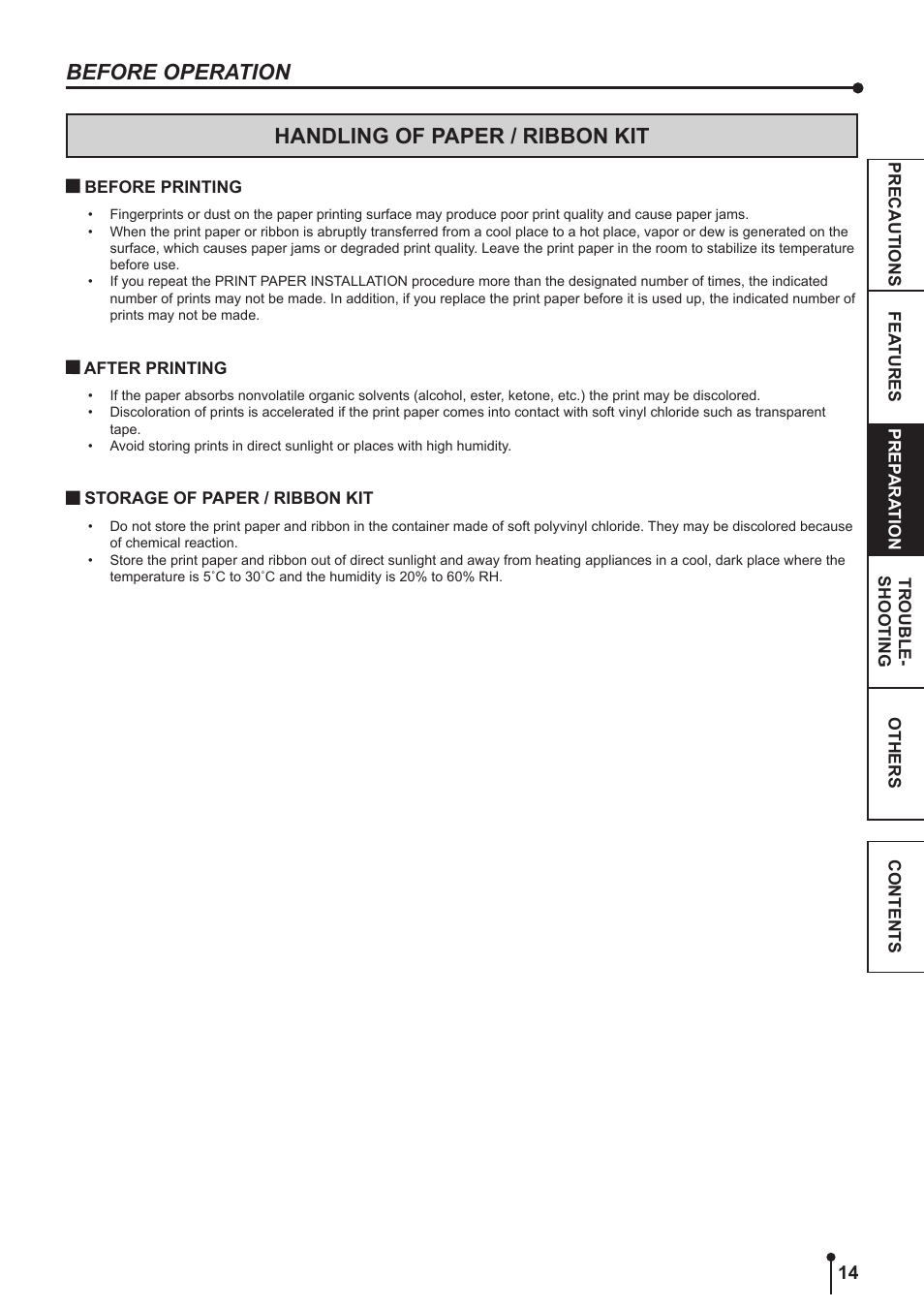 Handling of paper / ribbon kit, Before operation handling of paper / ribbon kit | Kodak 305 User Manual | Page 17 / 26