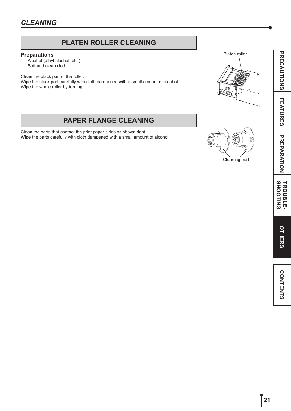 Cleaning platen roller cleaning, Paper flange cleaning | Kodak 305 User Manual | Page 24 / 26