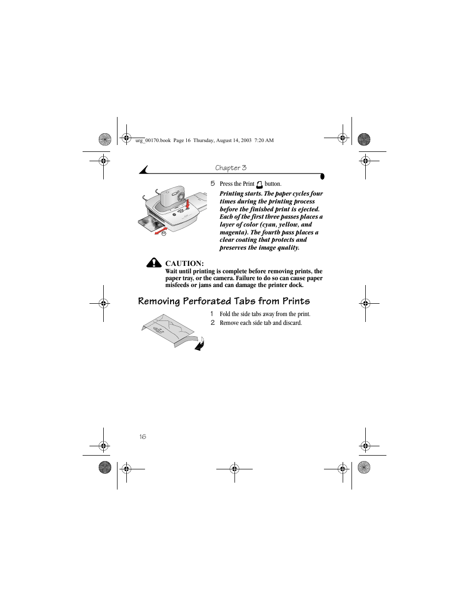 Removing perforated tabs from prints | Kodak 4000 User Manual | Page 26 / 76