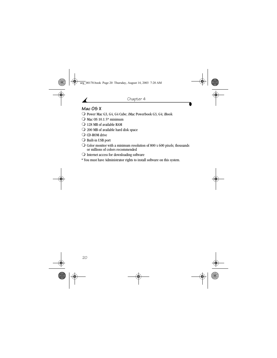 Mac os x | Kodak 4000 User Manual | Page 30 / 76