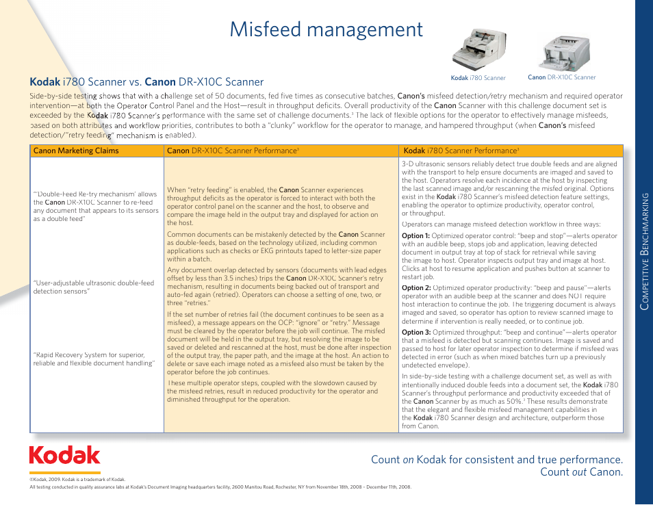 Ement, Misfeed management | Kodak I780 User Manual | Page 10 / 34