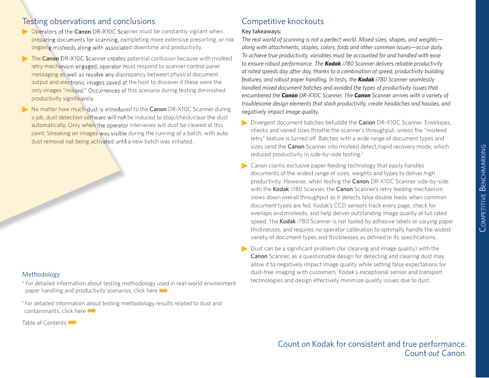 Testing observations and conclusions, Competitive knockouts | Kodak I780 User Manual | Page 22 / 34