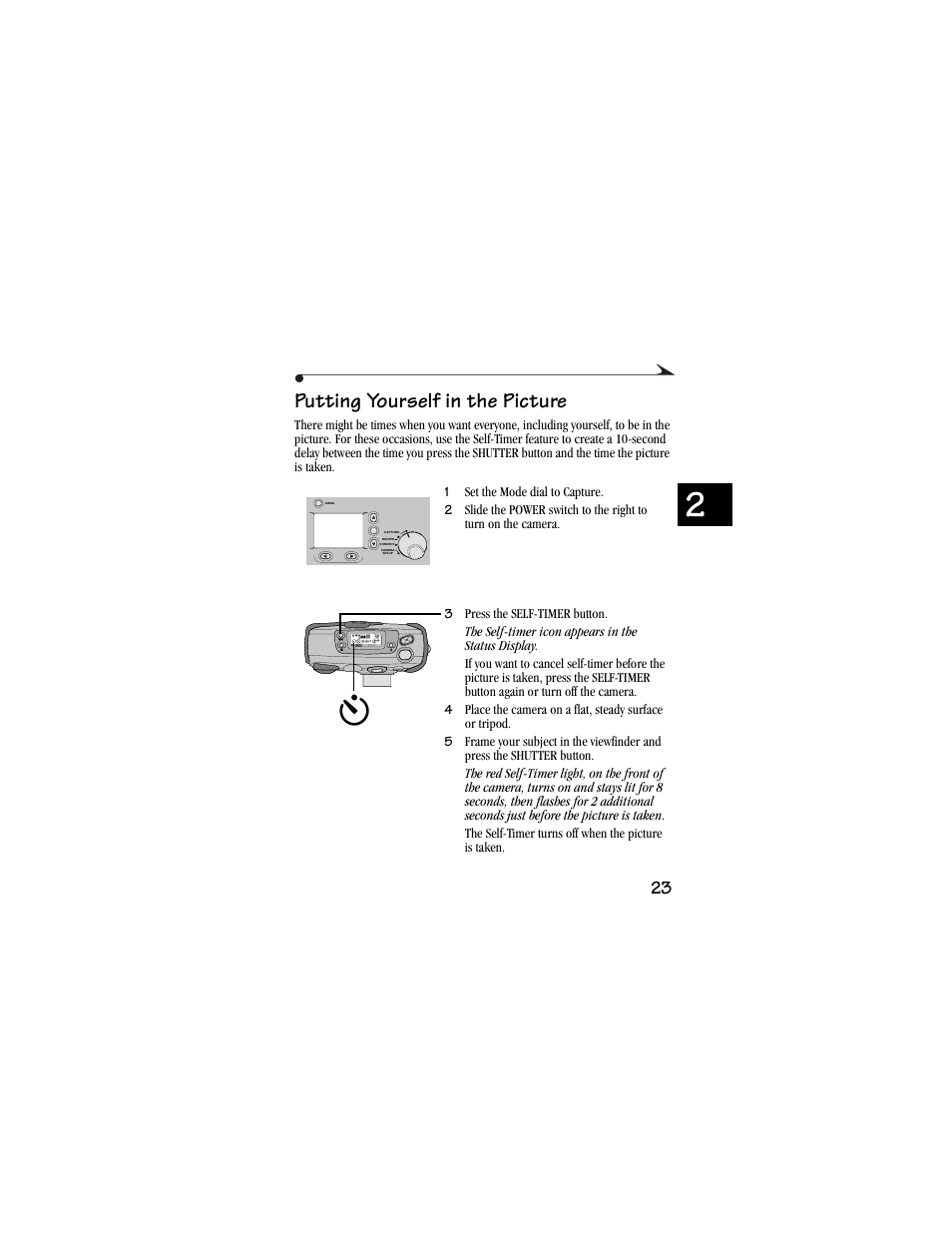 Putting yourself in the picture | Kodak DC3400 User Manual | Page 31 / 156
