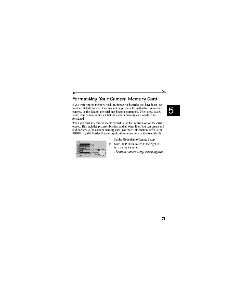 Formatting your camera memory card | Kodak DC3400 User Manual | Page 79 / 156
