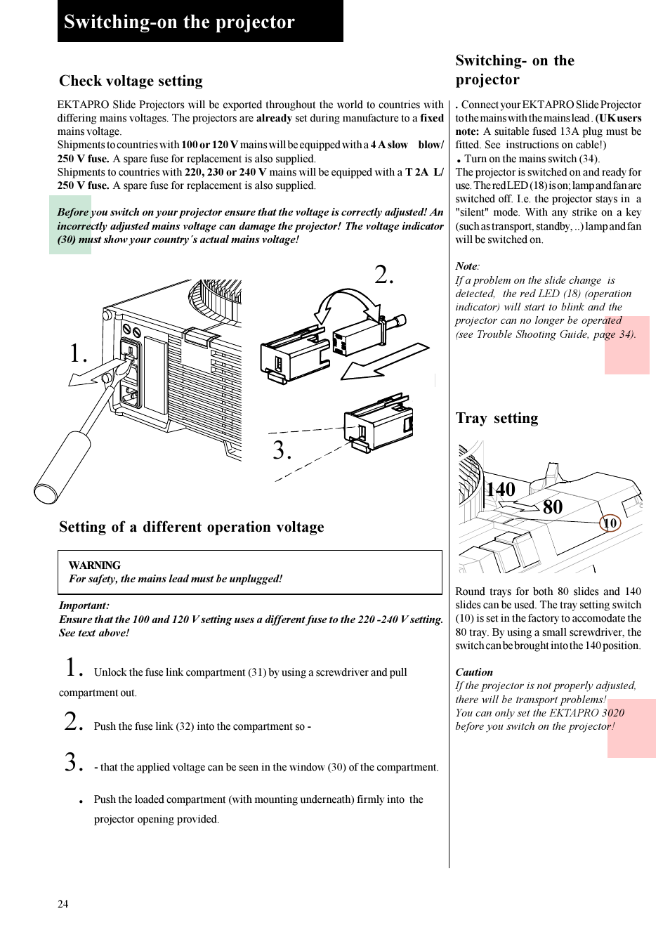 Switching-on the projector | Kodak 3020 User Manual | Page 7 / 26