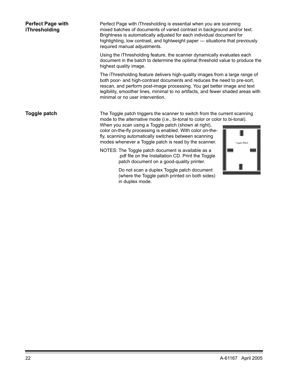 Toggle patch | Kodak A-61167 User Manual | Page 26 / 70