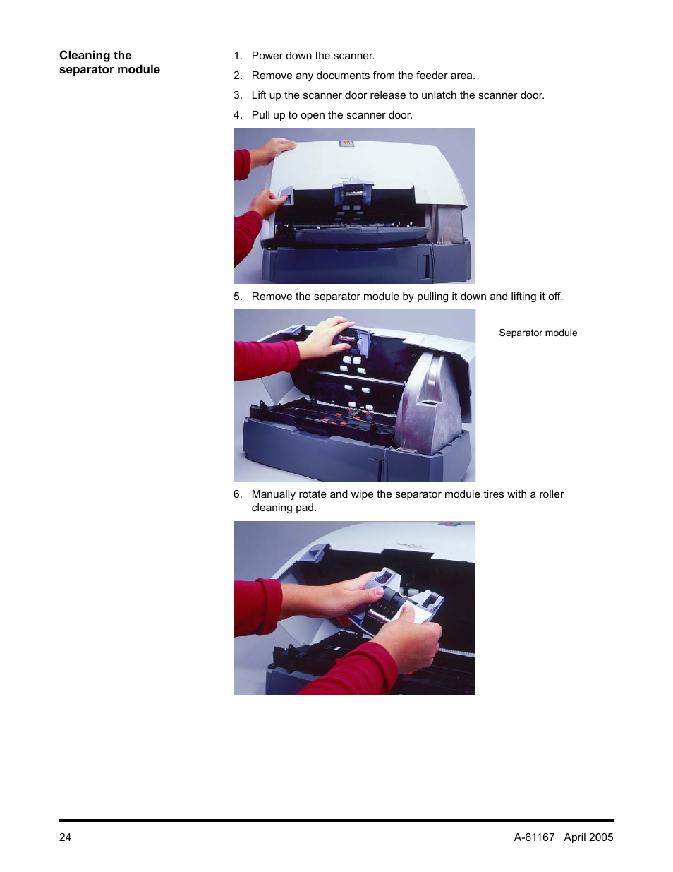 Cleaning the separator module | Kodak A-61167 User Manual | Page 28 / 70