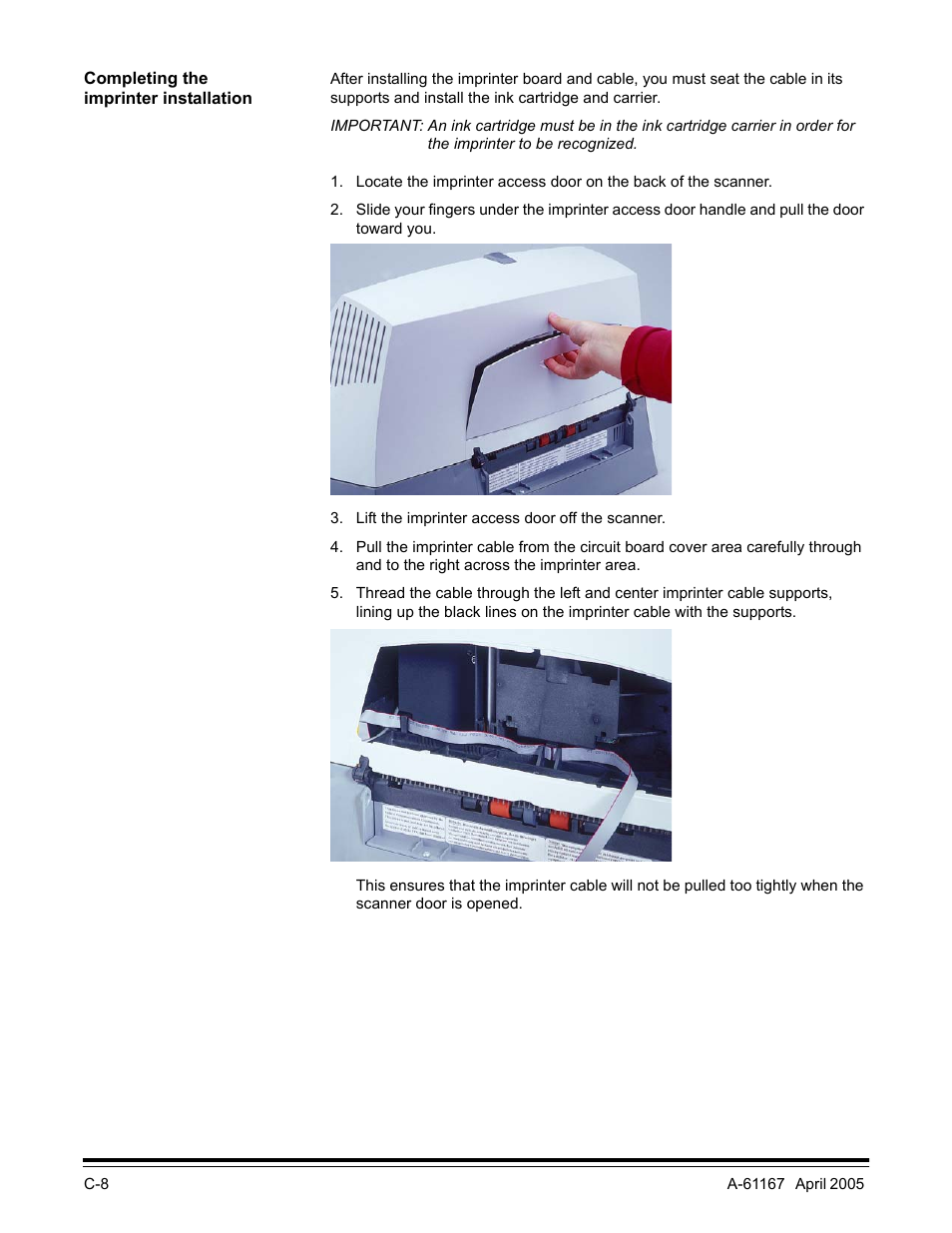 Completing the imprinter installation | Kodak A-61167 User Manual | Page 50 / 70