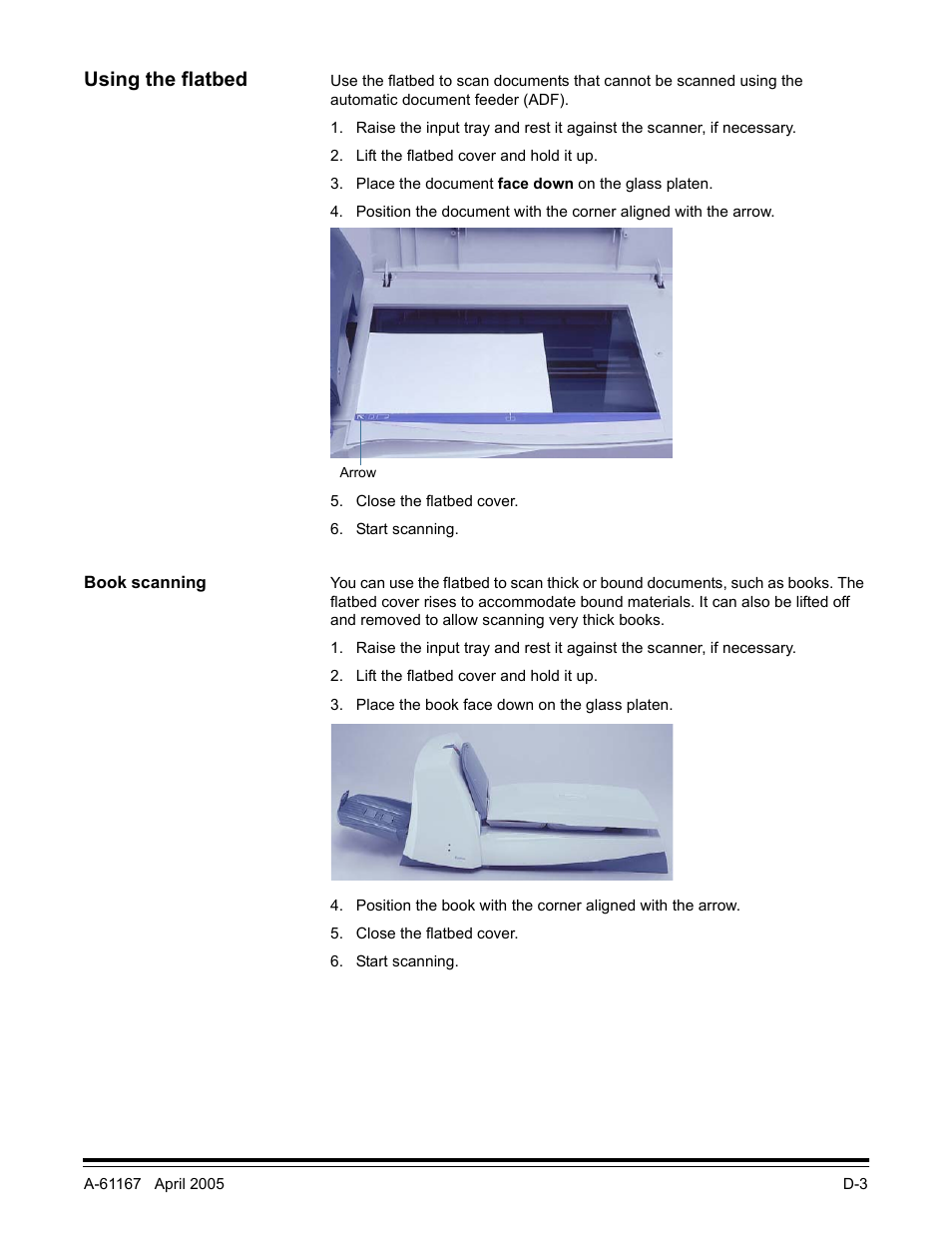 Using the flatbed, Book scanning | Kodak A-61167 User Manual | Page 62 / 70