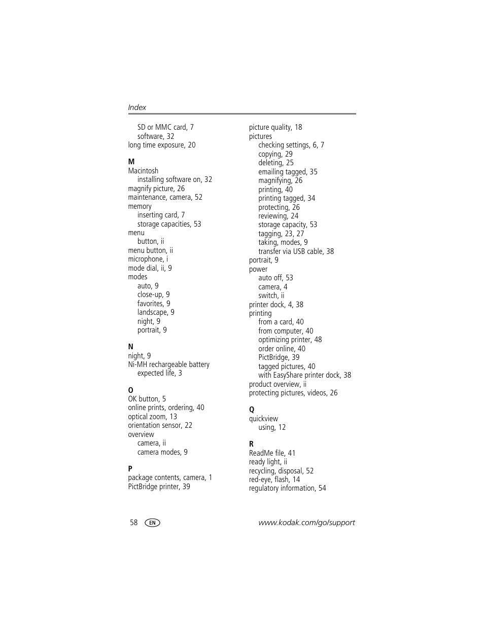 Kodak CX7525 User Manual | Page 64 / 66