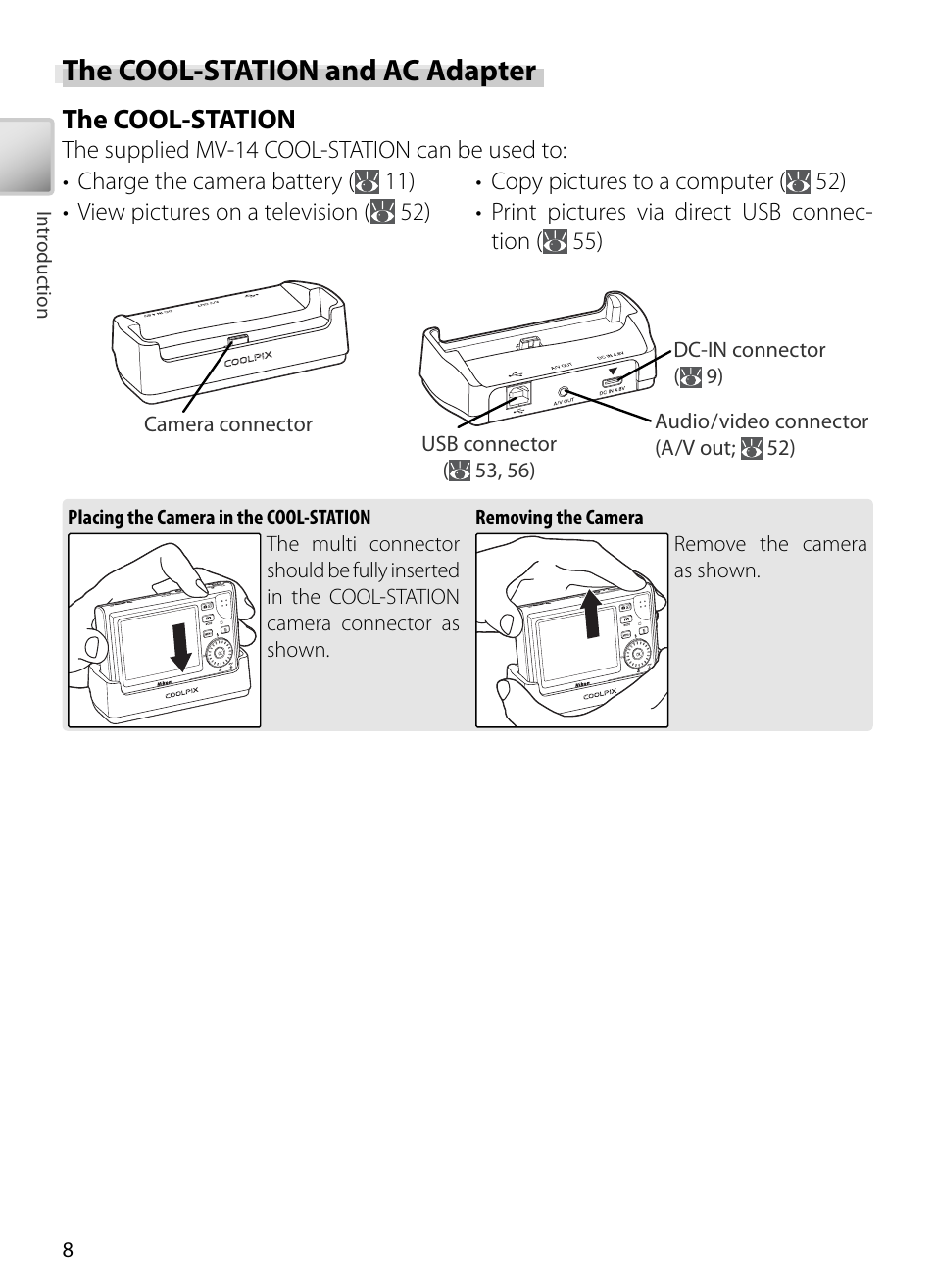 The cool-station and ac adapter, The cool-station | Kodak COOLPIX S5 User Manual | Page 18 / 108