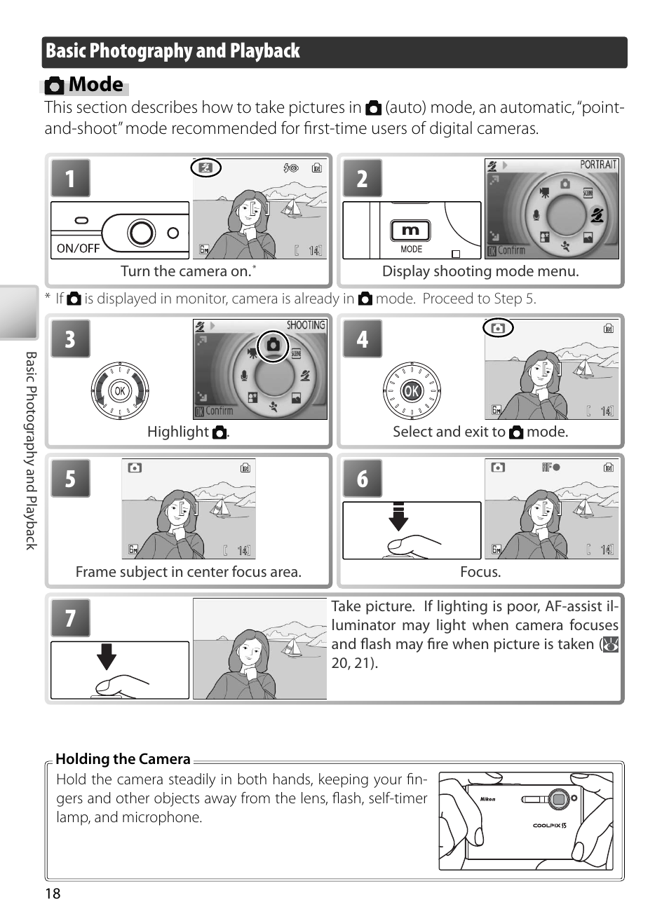 Basic photography and playback, Mode, Basic photography and playback mode | Kodak COOLPIX S5 User Manual | Page 28 / 108