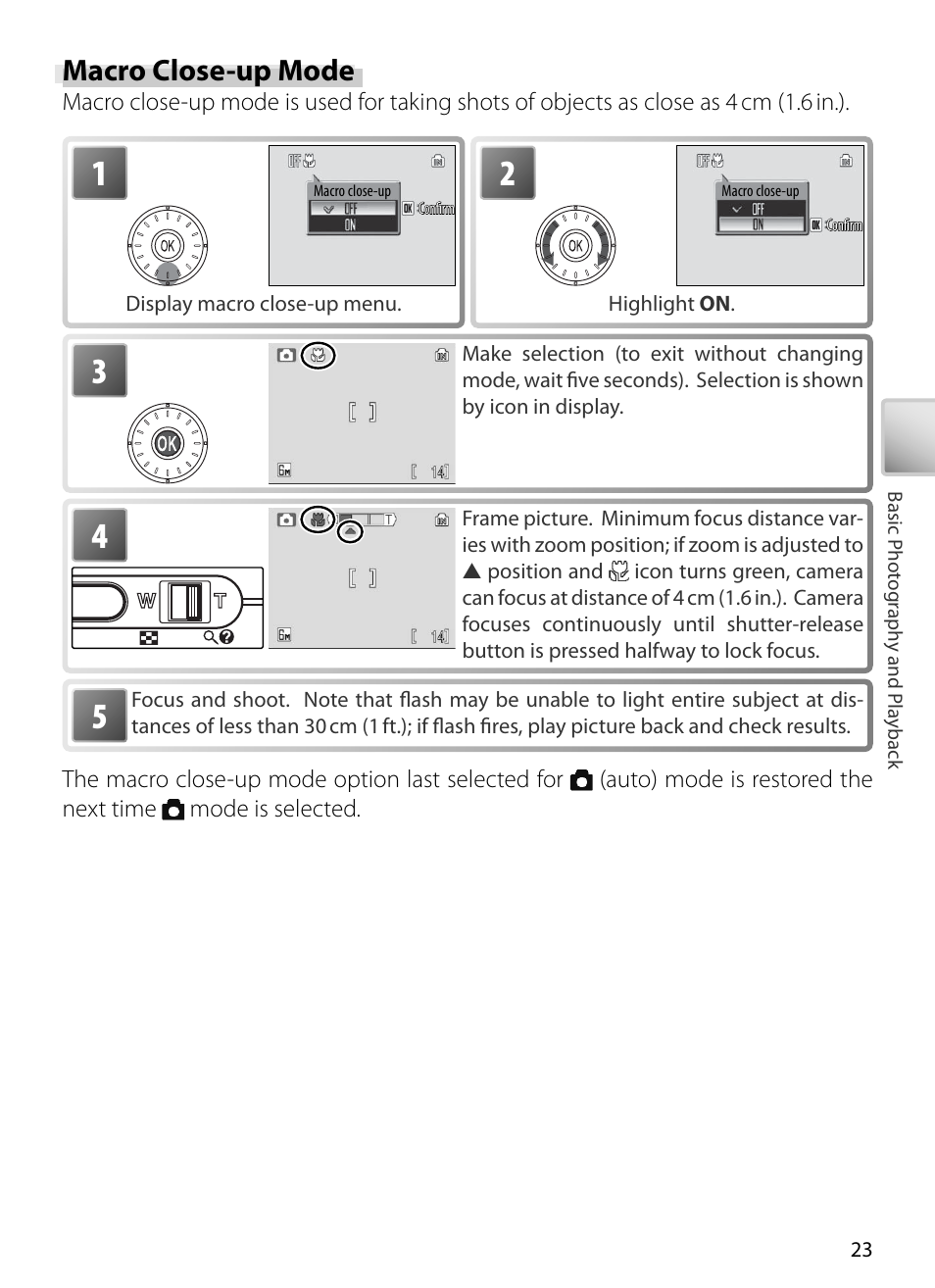 Macro close-up mode | Kodak COOLPIX S5 User Manual | Page 33 / 108
