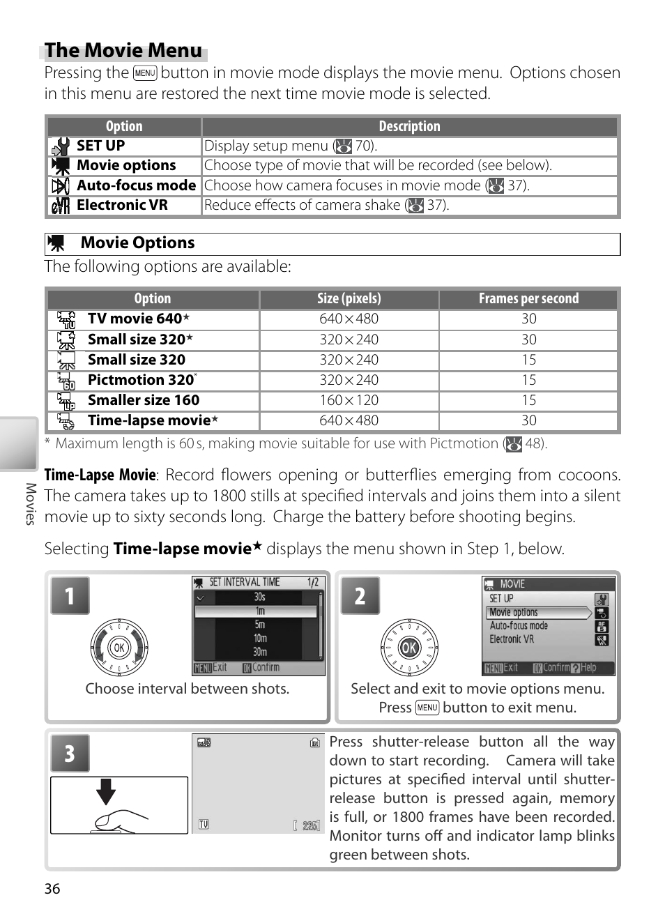 The movie menu | Kodak COOLPIX S5 User Manual | Page 46 / 108
